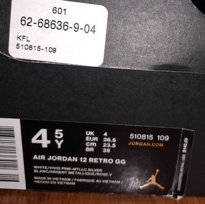 Jordan big kids sneakers white and pink